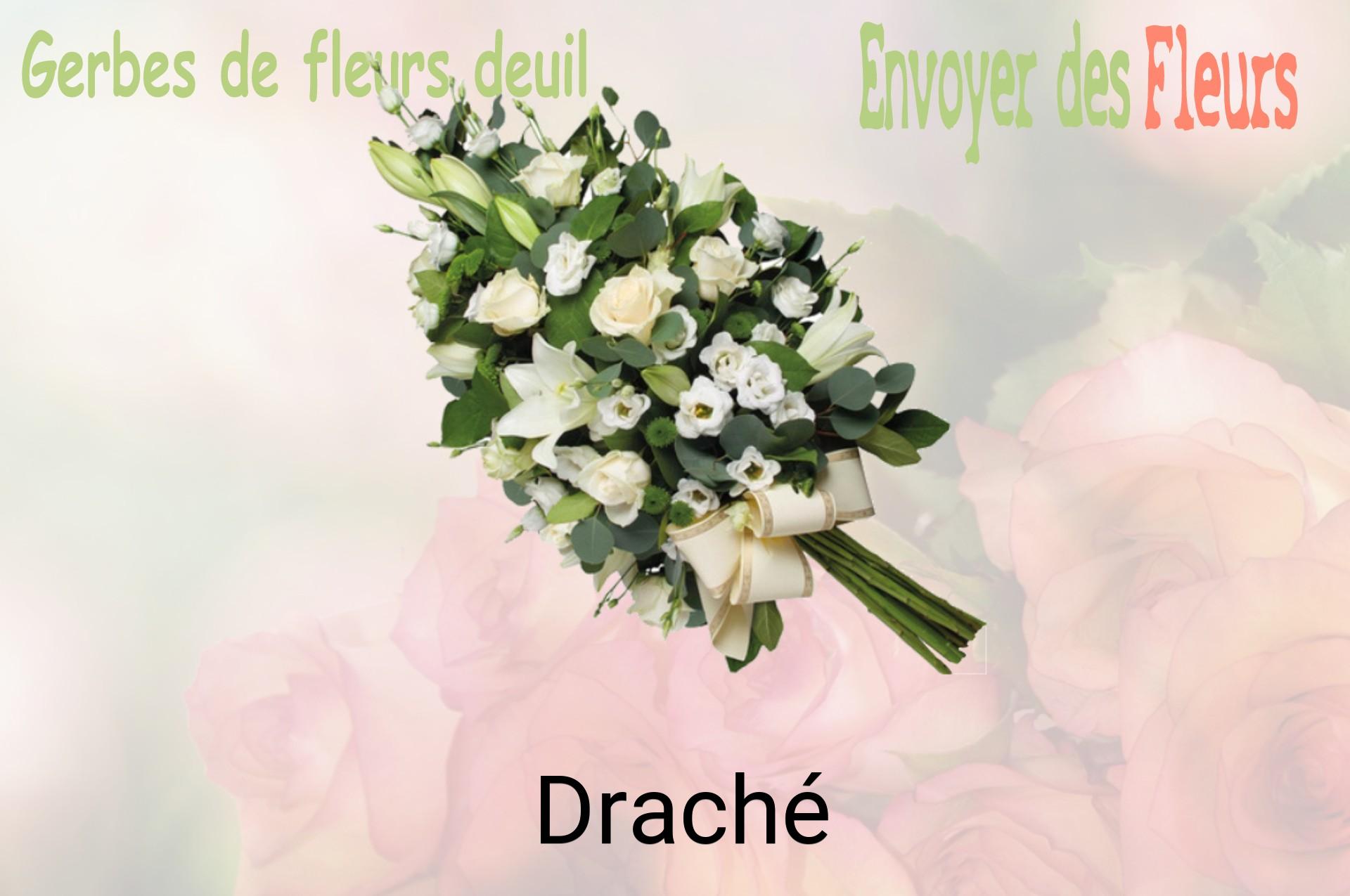 Gerbe de fleurs de deuil livrée à Draché